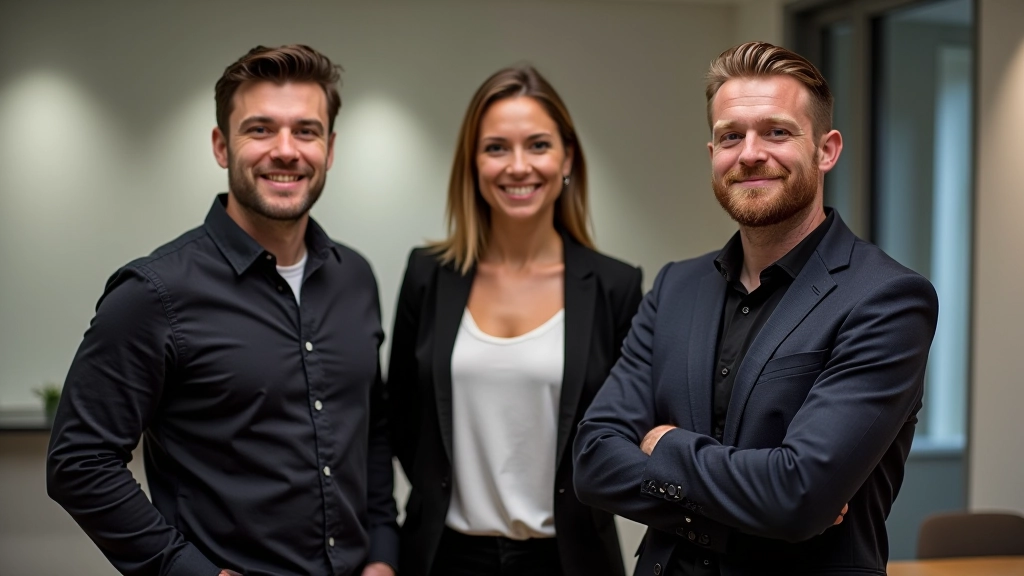 Professional facilitators and coaches standing together in workshop space